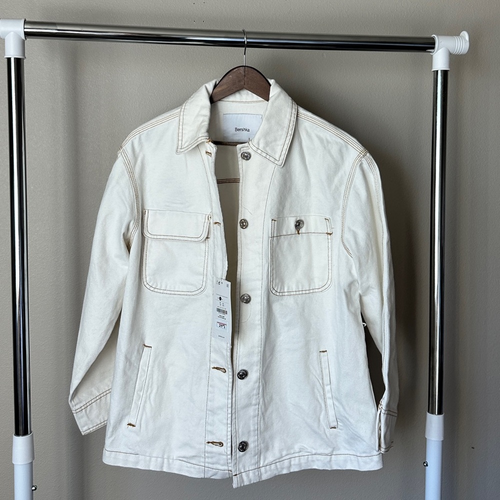 Bershka off white denim jacket